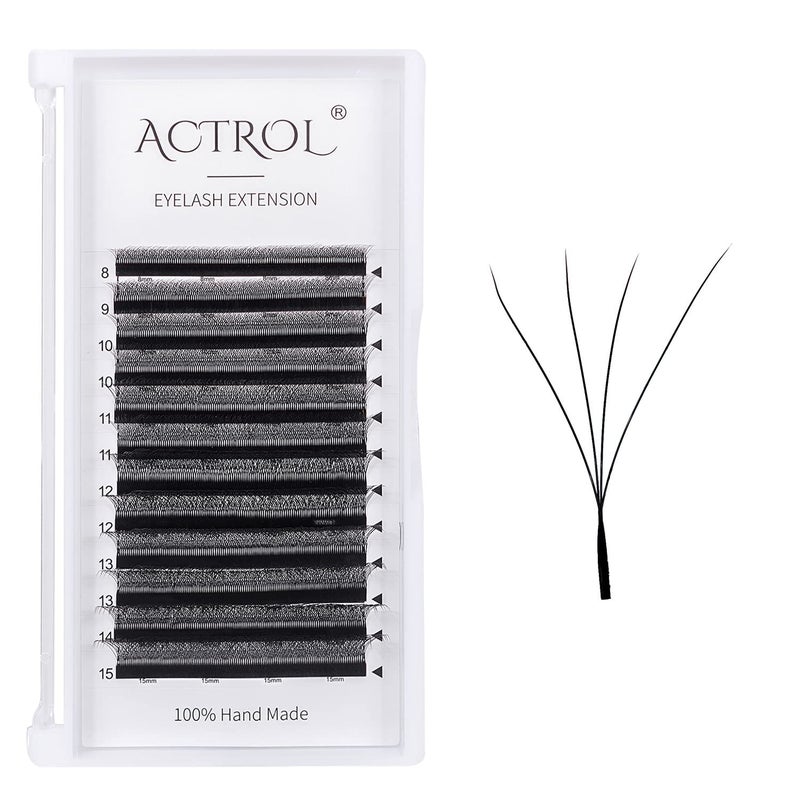 W Eyelash Extensions 4D Volume 007C Curl 815mm Easy Fan Wshaped Lash Premades Cluster Black W Lash